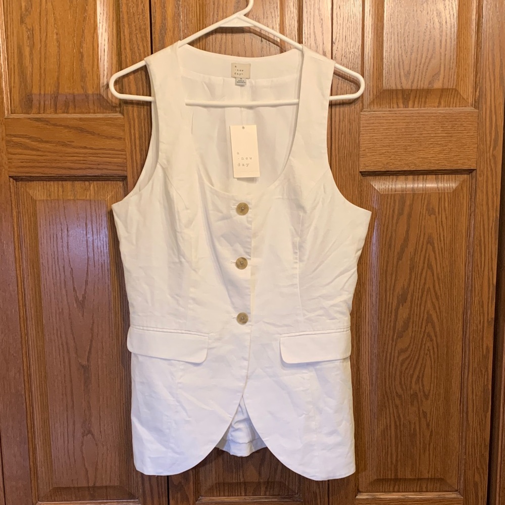 A New Day White Sleeveless Vest